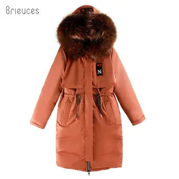 

Brieuces With fur hooded Woman Winter Jacket Women Coat Plus Size two side wear long Parka Outwear for women Jaquata Feminina