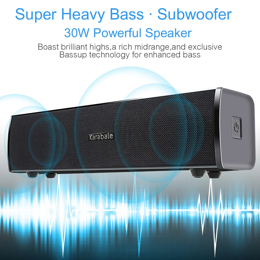 Большая мощность 30 Вт домашний кинотеатр HIFI Bluetooth динамик Саундбар тяжелый бас