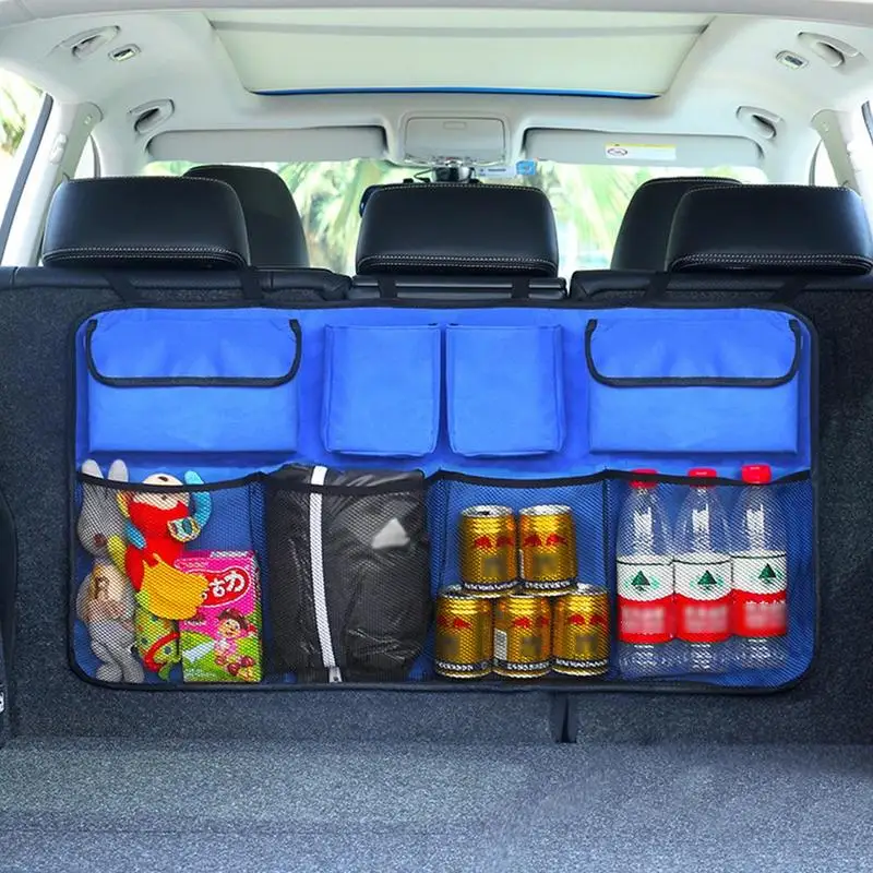 

Universal Car Trunk Organizer Adjustable Backseat Storage Bag Net High Capacity Multi-use Oxford Automobile Seat Back Organizers