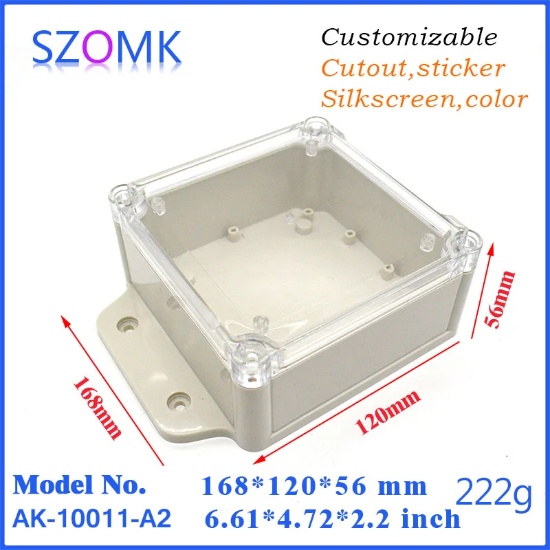 

1 piece free shipping plasticwaterproof case electronics plastic weatherproof junction housing 168x120x56mm