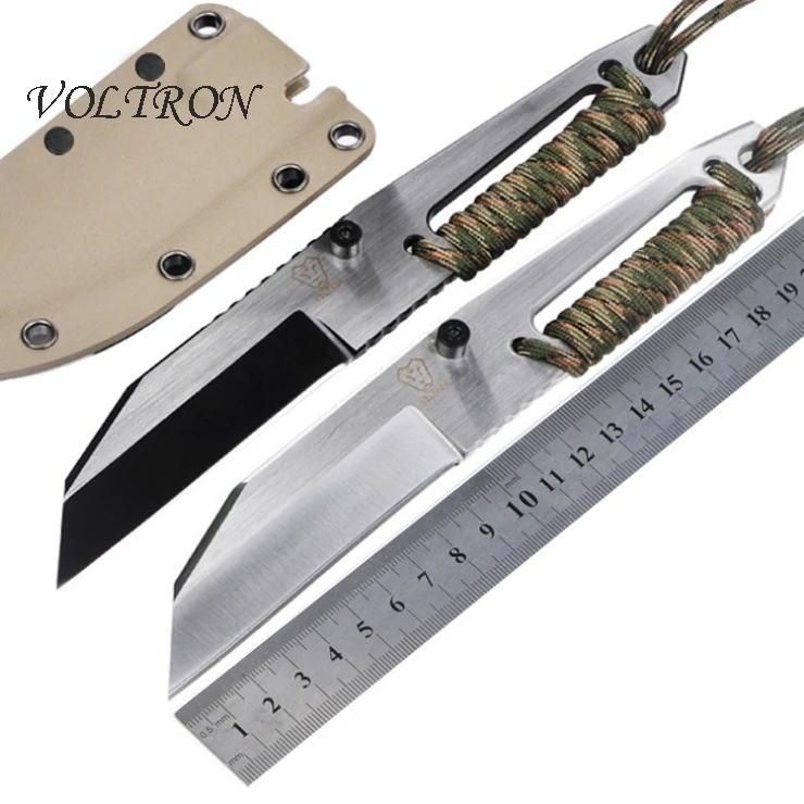 VOLTRON Tank V16 D2 Blade Fixed Knife One Steel Outdoor Camping Knives Multi Survival Hunting EDC Knife Tools With Kydex 60HRC stainless steel fixed blade knife fruit knife outdoor survival knife pocket tools edc knives nylon sheath