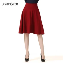 Новая мода Женская высокая талия пышная Свободная юбка плюс размер Elegant женская элегантная облегающая юбка Женская Повседневная хлопковая юбка
