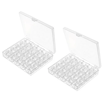 

YHYS 50 Pcs Sewing Machine Bobbins with Case for Brother Singer Janome Kenmore