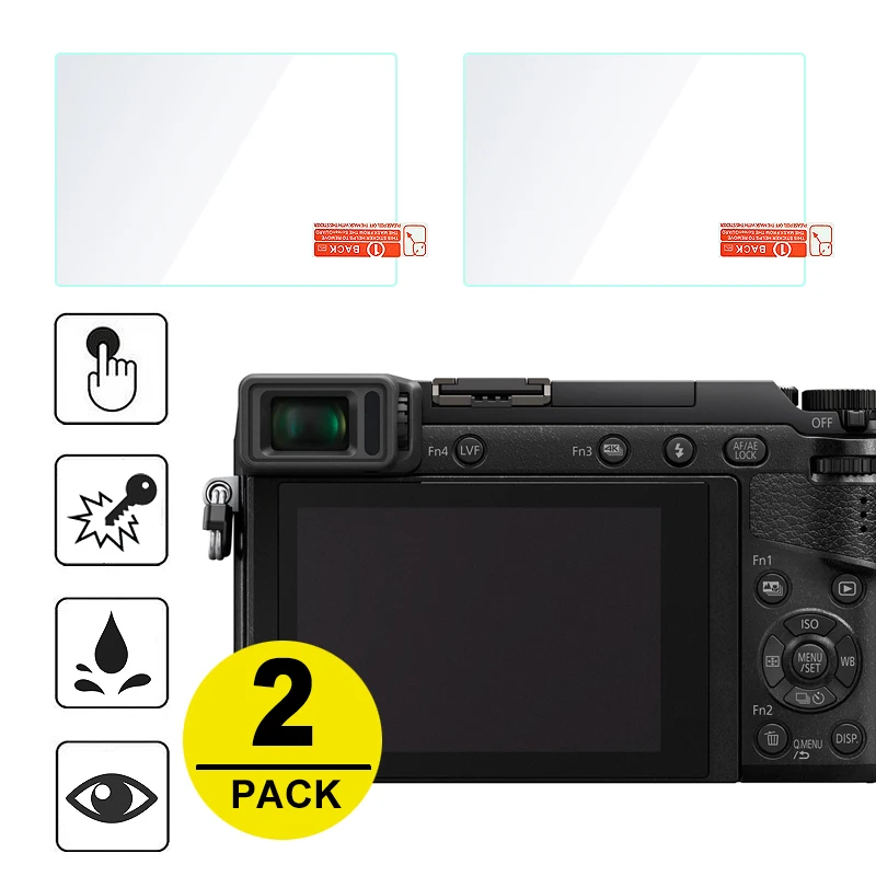 

2x Tempered Glass Screen Protector for Panasonic GH5 GH5s GH4 GH3 GX9 GX8 GX7 Mark III G9 G8 GX85 GX80 G85 G80 GF9 GF8 GX800