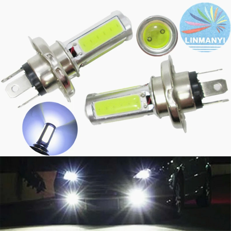 2 шт. Автомобильные светодиодные лампы H4 COB 25 Вт 12 в 1000 лм|lamp outlet|lampe led rechargeableled low