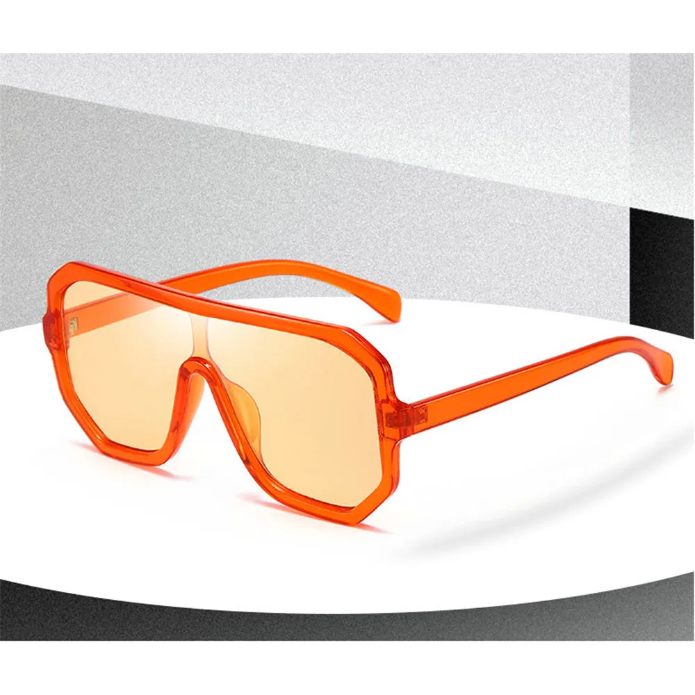 Плоские верхние негабаритные Квадратные Солнцезащитные очки для женщин модные ретро градиентные солнцезащитные очки Мужские оранжевые большие рамки винтажные очки UV400 NX - Цвет линз: orange