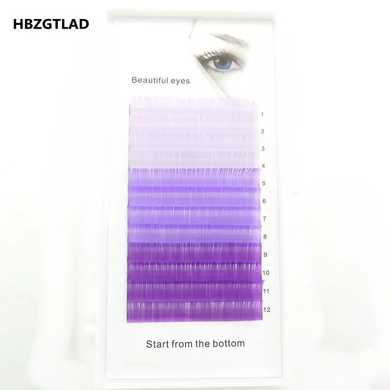 HBZGTLAD C/D curl 0,07/0,1 мм 8-15 мм накладные ресницы синие+ зеленые+ фиолетовые серые ресницы индивидуальные цветные ресницы искусственные ресницы для наращивания