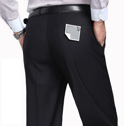 Мужские деловые повседневные свободные длинные штаны размера плюс черные синие серые мужские супер большие удобные брюки размера плюс 29-50 52 54 56 - Цвет: Синий