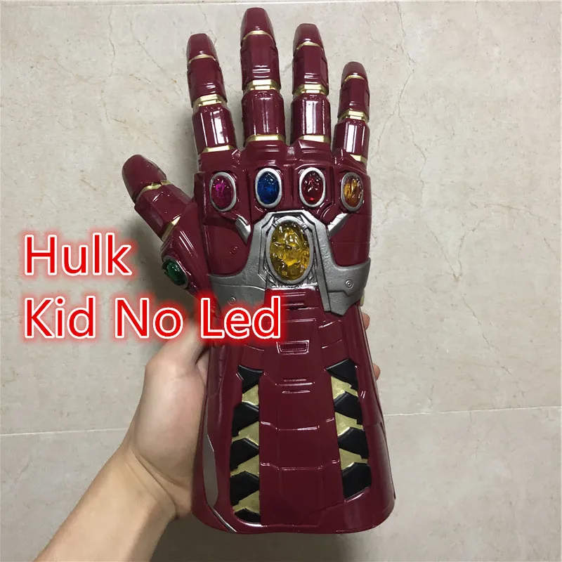 1:1 светодиодный светильник Gauntlet iron man Ver. Военные танос Косплей светодиодный перчатки подарок костюм Хэллоуин ребенок - Цвет: Hulk Kid No Led