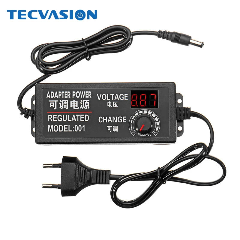 

AC/DC Adjustable Power Adapter Supply Display 9-24V 3A Speed Control Volt Charger For DC Motor Light Dimmer 118*50*31mm