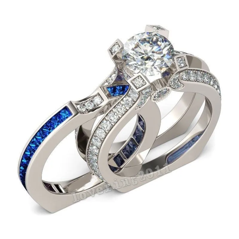 Victoria Wieck Luxury Women Jewelry Sapphire Cz Diamond Ring 925