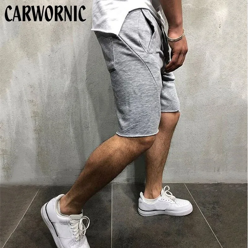 CARWORNIC Новинка для фитнеса тренировки для мужчин s кототкое быстросохнущее дышащее спортзал Твердые свободные шорты хип хоп повседневные модные летние шорты для мужчин