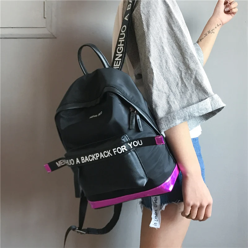 2017 Hot Women Laser Backpack School Bag For Teenage Girls PU Leisure Style Letter School Bagpack Casual Bag Travel Bag Mochila (66)