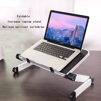 

Laptop Desk Portable Adjustable Aluminum Ergonomic TV Bed Laptop Tray PC Table Stand Notebook Table Desk Stand With Mouse Pad