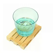 Mesa de la Cocina En Miniatura Pallet De Madera Posavasos cerveza Copa de Vino Whisky Botella de Cerveza de Los Vidrios Salvamanteles Estera de la Taza de Cristal de Bebidas Frías