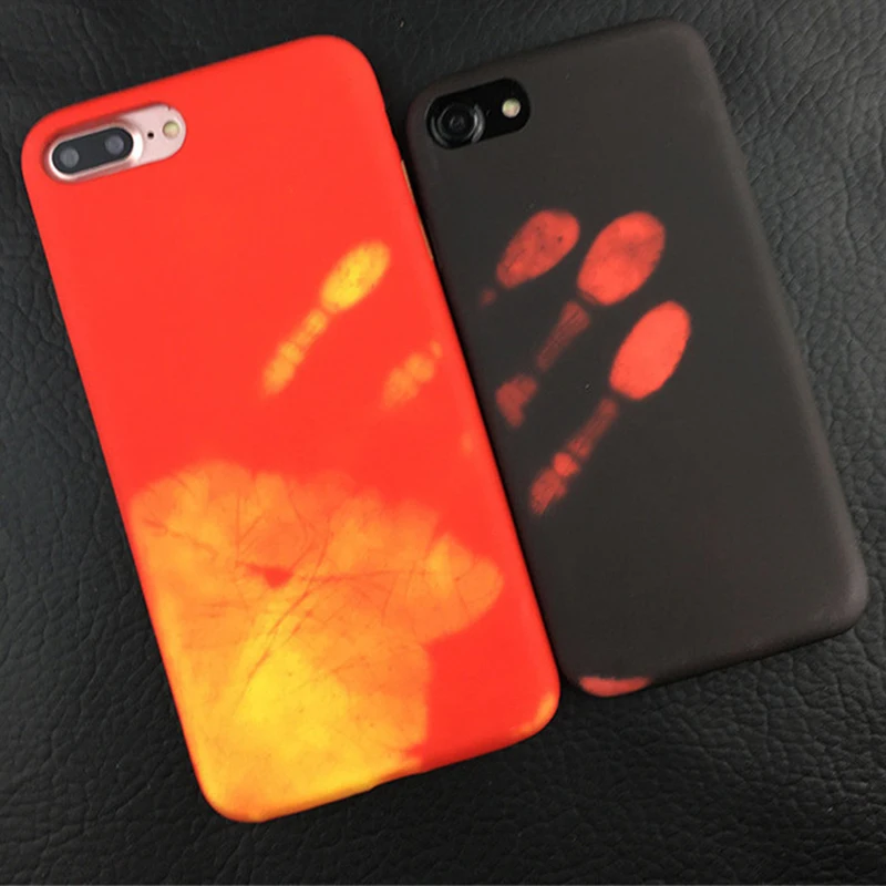 Super cool Color Change Phone Case for iPhone 6 6S 7 plus Back Cover Heat Thermal discoloration