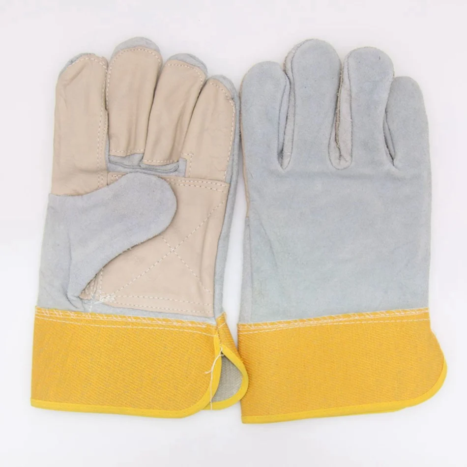 

ANGOOD Full Leather Safety Gloves Short Full Leather for Welder Driver Gloves Protective Supplies Electric Welding Thickening