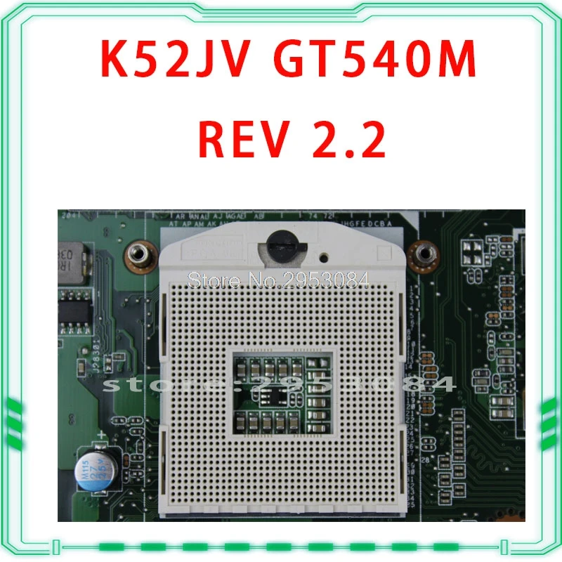  Hot selling For ASUS K52JV REV 2.2 PGA989 GT540M HM55 N12P-GS-A1 DDR3 VRAM Laptop motherboard K52JV
