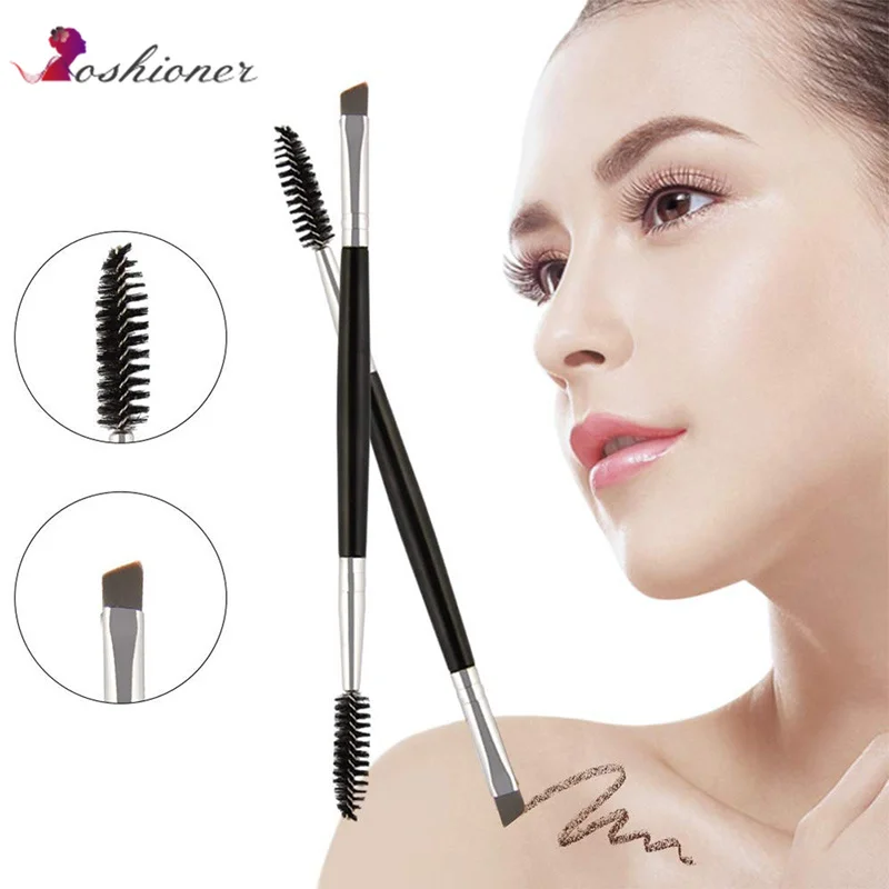 

1 PCS Cosmetic Black Double-End Angled Mascara Brush for Eyebrow
