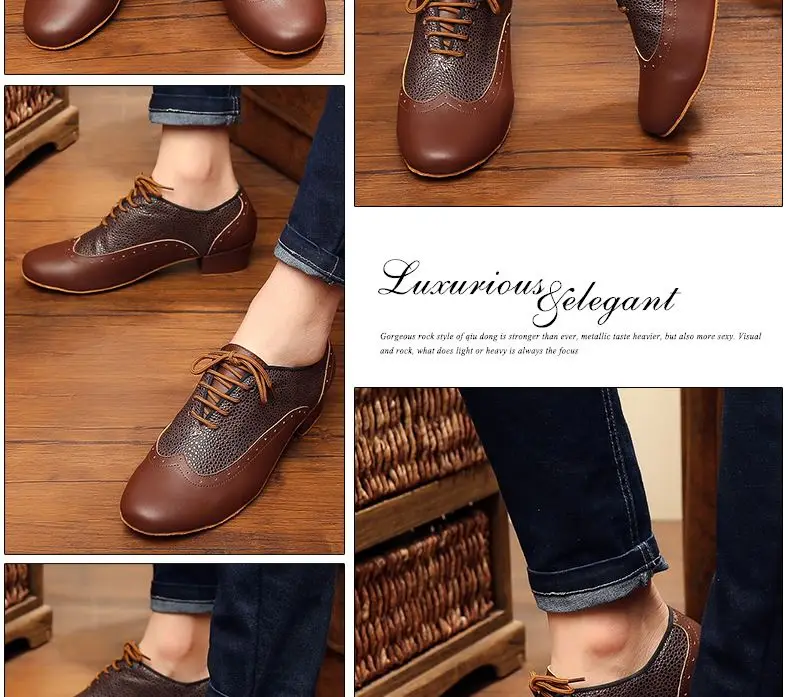 20161227_181004_063Standard Dance Shoes Brand Men Modern Genuine Leather Latin shoes Adult Wear-resisting Non-slip Snakeskin Dancing Sneakers 9019