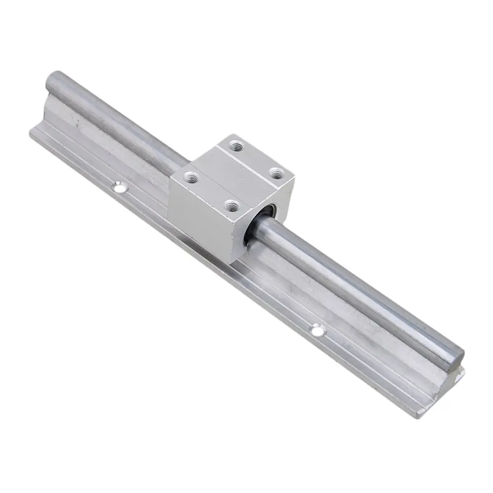 Silver Open Roller Bearing Slide Block & L200mm SBR10 Linear Bearing