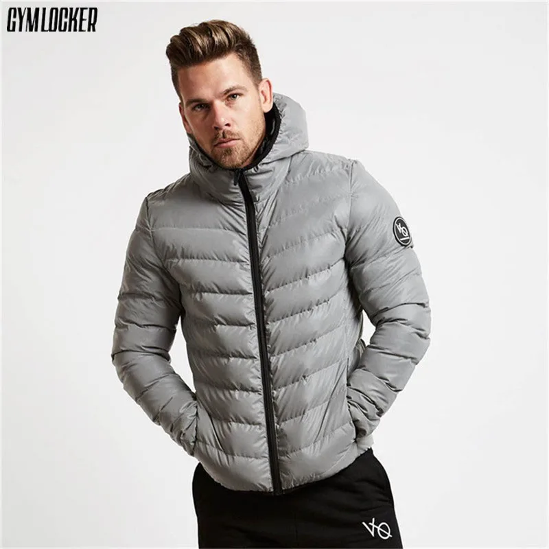 

GYMLOCKER winter Men's plus velvet parkas clothing Casual high quality hooded warm windproof coats mens parka outwear overcoat