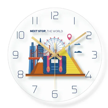 

High-Rise Buildings Wall Clock New York City Unique Creative Living Room Decor Simple Decorative Wall Glass Clocks