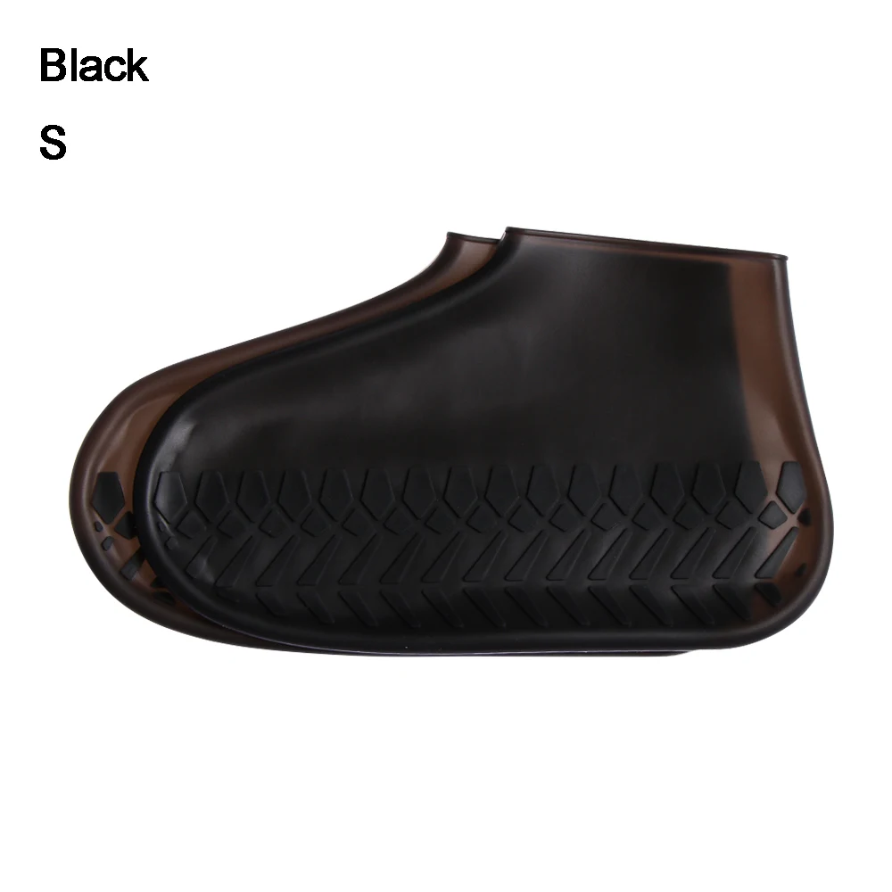 S-Black 1 пара утолщенных износостойких непромокаемых складывающихся непромокаемых сапог нескользящая обувь на нескользящей подошве латексные Нескользящие уличные бахилы - Цвет: S-Black