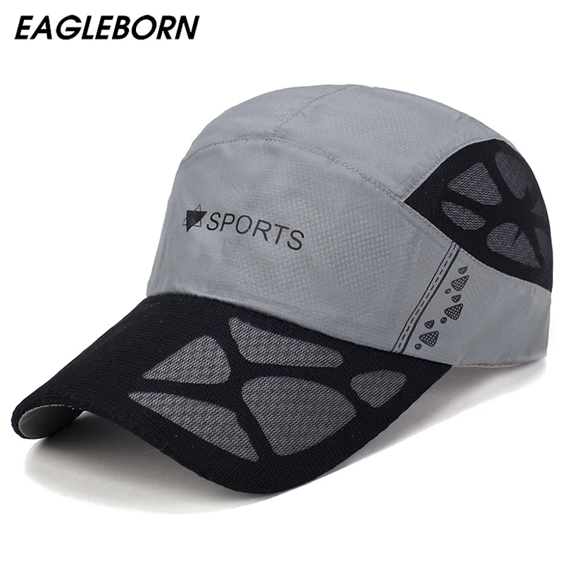 

EAGLEBORN Men Women 2019 Summer Snapback Quick Dry Mesh Baseball Cap Sun Hat Bone Breathable Hats