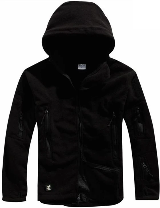 Зимняя тактическая куртка, военная форма, мягкая оболочка, флисовая мужская куртка с капюшоном, теплая одежда, повседневные толстовки - Цвет: BLACK