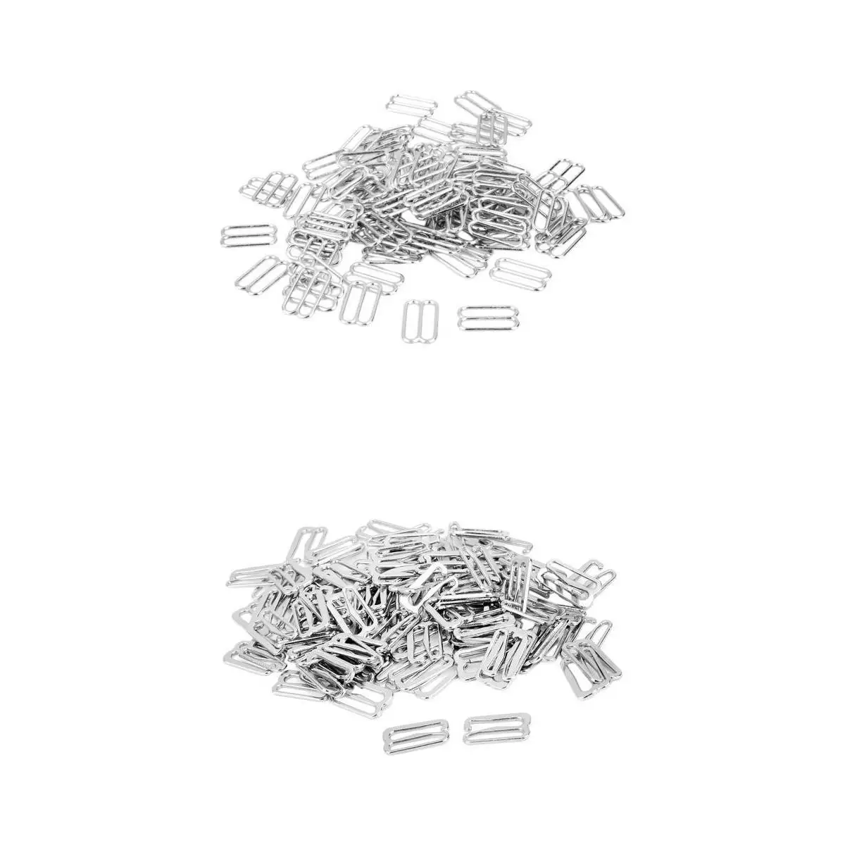 200pcs Silver Metal Bra Strap Adjuster Sliders/Hooks Lingerie Sewing Crafts 14mm