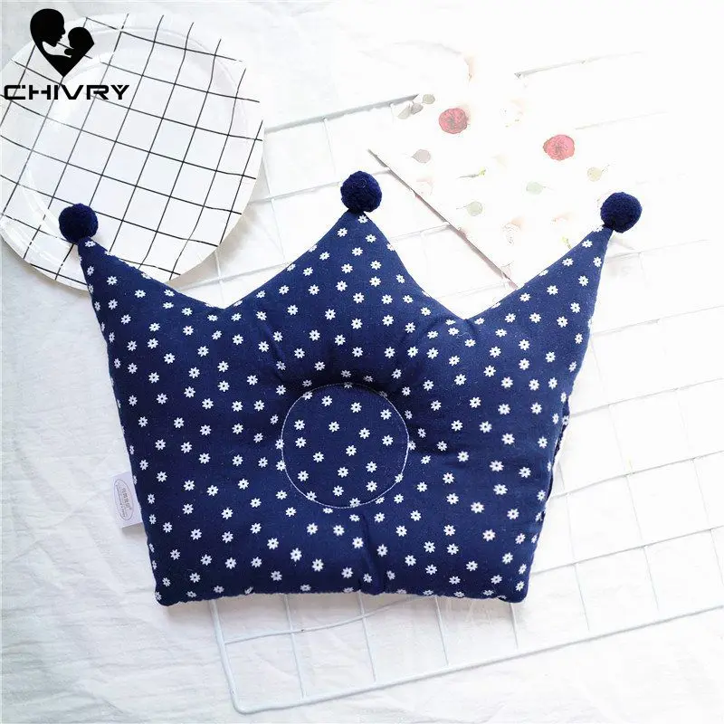 Almohada adaptable a la forma de bebés para habitación, almohada de algodón puro con estampado de puntos para bebés, ropa de cama para habitación