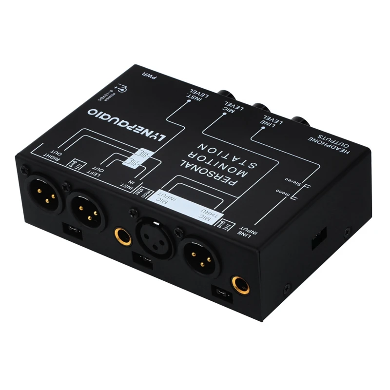 

Lynepauaio Audio Mixer 3 Channel Stereo Micro-phone Mixer With Headphone Monitor Volume Adjustment Dc12V Power Xlr Balance Sig