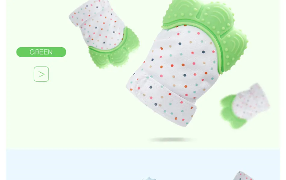 Baby Silicone Mitts Teething Mitten Glove Sound Teether Newborn Chewable Nursing Mittens Teether Natural Stop Sucking Thumb Toy