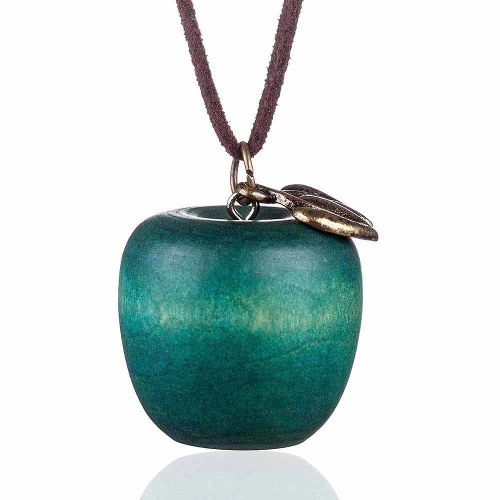 Любовь Для женщин заявление ожерелье apple кулон Модные Винтажные длинные из бечёвки ожерелья и кулоны для женщин ювелирные изделия Kolye воротник - Окраска металла: Blue