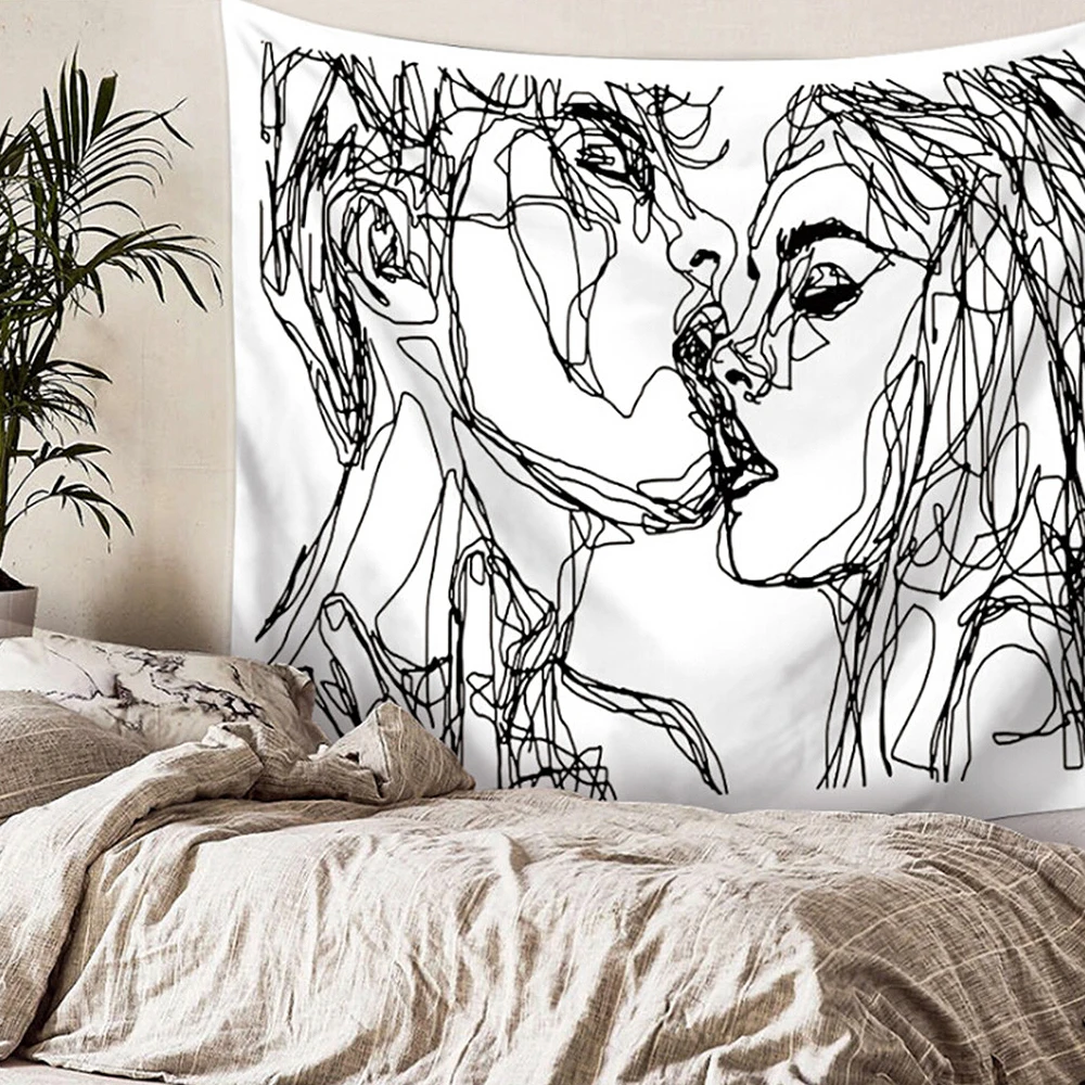 

Sexy Body Line Tapestry Art Man Multifunctional Tapestry Wall Hanging Bohemian Beach Towel Polyester Thin Blanket Yoga Shawl Mat