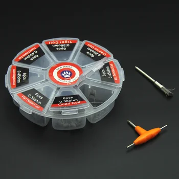 

SEA WOLF 8 in 1 Prebuilt Coil Clapton Coil Alien Tiger Hive Quad Flat twisted Fused Heating Wire for DIY E Cig RDA Atomizer 1pcs