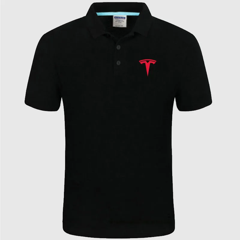 Новинка Tesla мужская рубашка-поло с модным воротником, тонкая рубашка поло с коротким рукавом, мужская летняя футболка - Цвет: 3