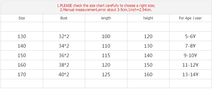 size chart