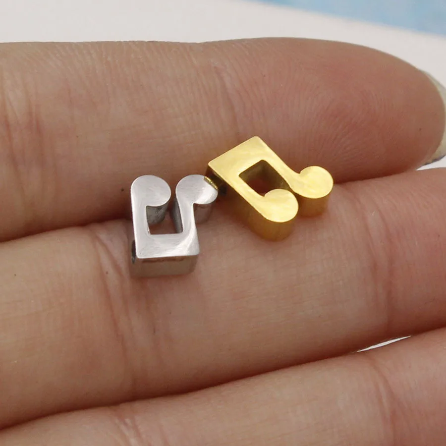 Jaymaxi Mirror Polished Music Note Beads 1.8mm Hole Stainless Steel Charms DIY Making Jewelry 3*8mm Wholesales 20piece/lot Jaymaxi Mirror Polished Music Note Beads 1.8mm Hole Stainless Steel Charms DIY Making Jewelry 3*8mm Wholesales 20piece/lot
