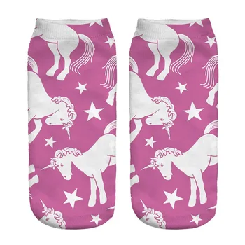 

RUNNING CHICK white unicorn pink socks 3d digital printing socks