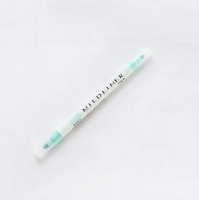 1 шт., японские ручки mildliner, мягкий лайнер, двуглавая флуоресцентная ручка, милый художественный цветной маркер, ручка для рисования, школьные принадлежности - Цвет: Blue green