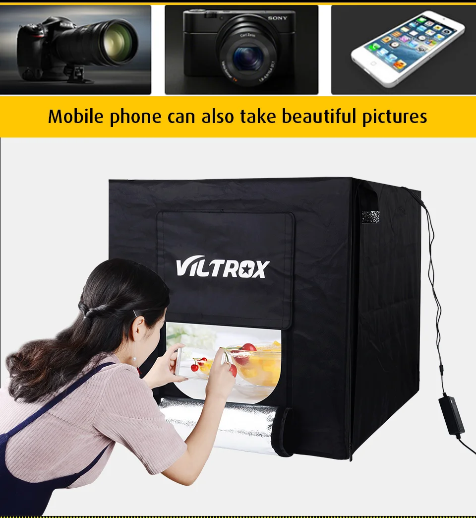 Складной софтбокс Viltrox 60 см/40 см для фотостудии светодиодный тент лайтбокс фон
