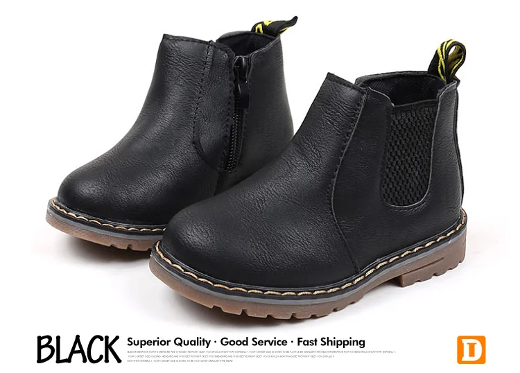 2018 Children Martin Boots Classic Style Plush Kids Boots Snow Pu Leather Warm Winter Shoes Rubber Falt Boys Girls Boots 569 (1)