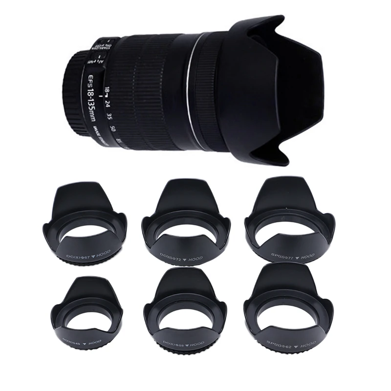 OOTDTY Универсальный цифровой Камера бленды объектива в форме цветка 49/58/62/67/72/77 мм для цифровой зеркальной камеры Canon Nikon sony
