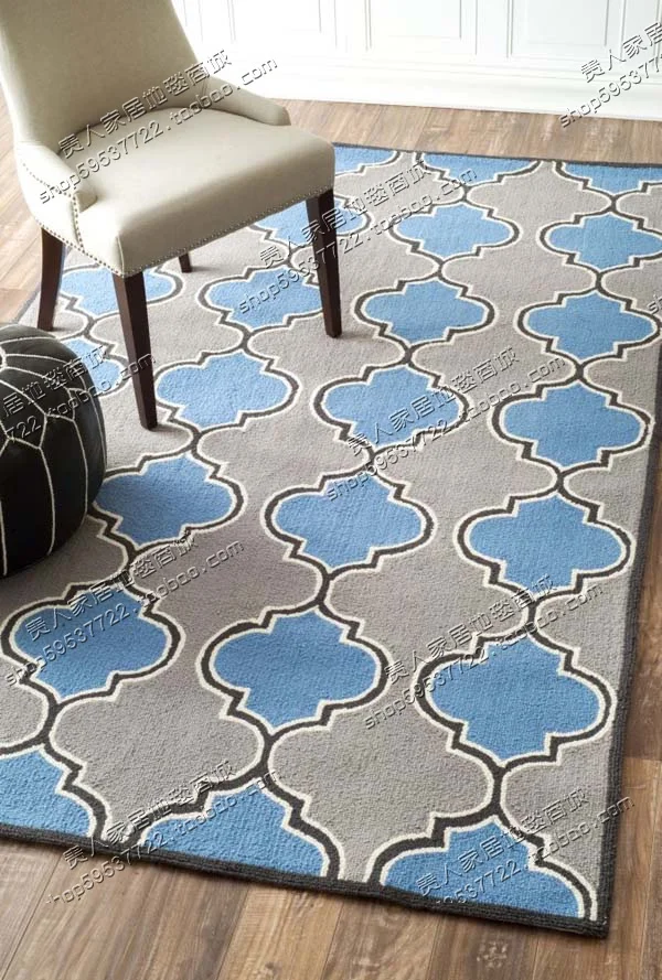 Модный ковер ручной работы, коврики для спальни, гостиной, дивана, синие классические акриловые ковры на заказ