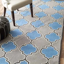 Модный ковер ручной работы, коврики для спальни, гостиной, дивана, синие классические акриловые ковры на заказ