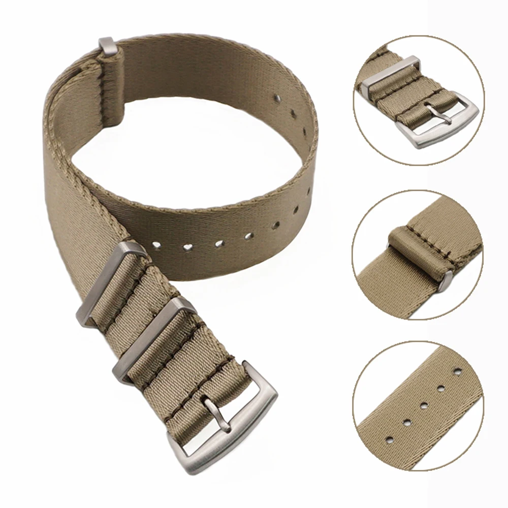  20 22 mm Blue/Grey Striped Nato Strap for Army Sport Watch Nylon Watchband Strap On For Hours For James Bond Watch