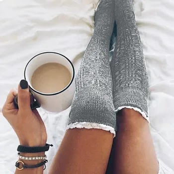 

Hot Sale Winter Socks Women High Quality Knitted Stockings Knee Socks Thick Warm Socks Leg Warmers Woman Thigh High Stocking