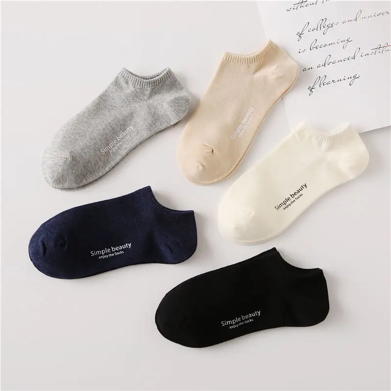 

5 pairs Women's Short Socks Cute Lovely simple color Sweet Cotton Women Socks Casual Women Ankle Socks Funny Socks Female